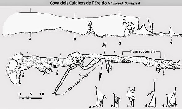 Planos cueva dels Calaixos