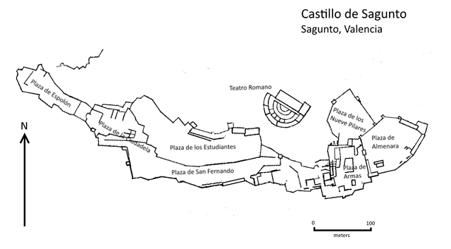 Plano castillo de Sagunto