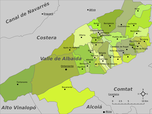 Mapa vall de Albaida